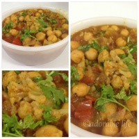 Cauliflower-Chickpeas curry (Chana-Gobi masala)